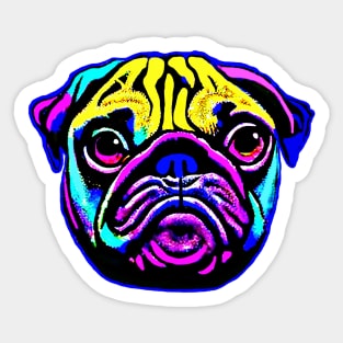 Brightly Colored Pug Street Art - Boost Your Style and Brighten Your Day - Unique and Eye-catching Design for Dog Lovers Sticker